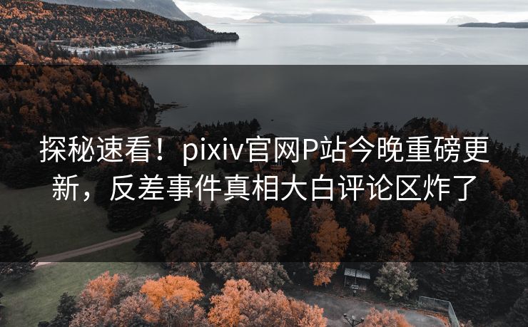 探秘速看！pixiv官网P站今晚重磅更新，反差事件真相大白评论区炸了