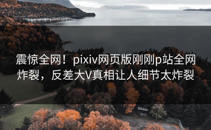 震惊全网！pixiv网页版刚刚p站全网炸裂，反差大V真相让人细节太炸裂