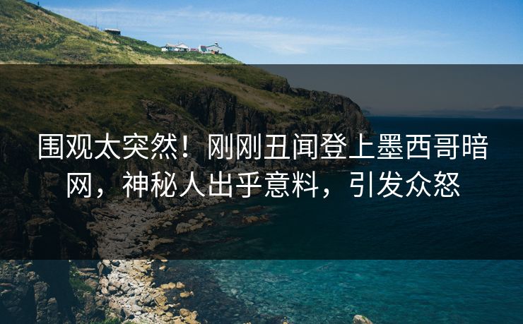 围观太突然！刚刚丑闻登上墨西哥暗网，神秘人出乎意料，引发众怒